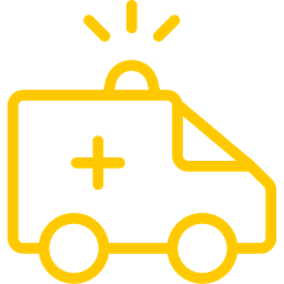 Illustration d'une ambulance jaune.